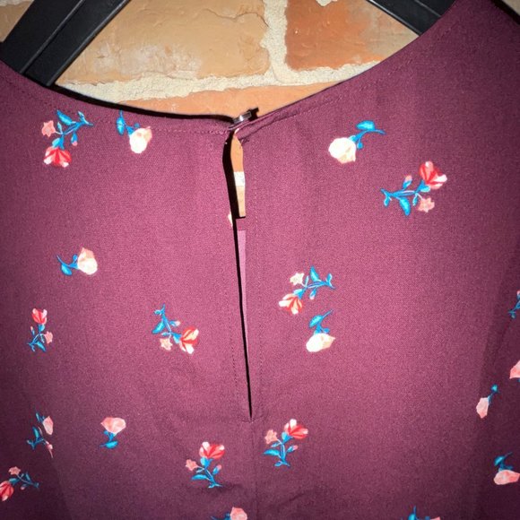 Old Navy XL NWT long sleeve, pleated puff shoulder floral dress - Picture 2 of 5